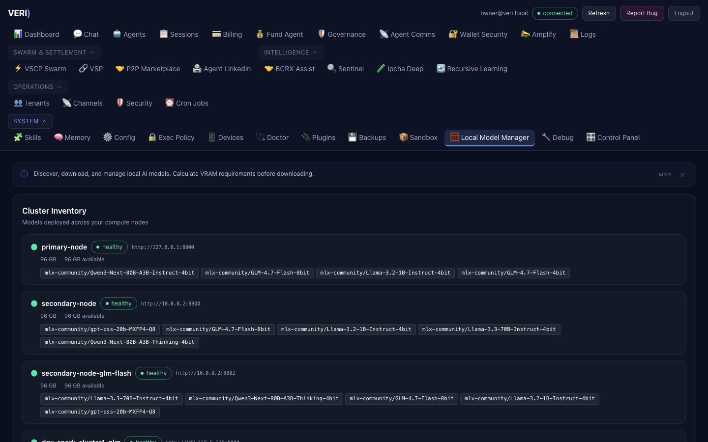 Local model manager with HuggingFace browsing and quantization options